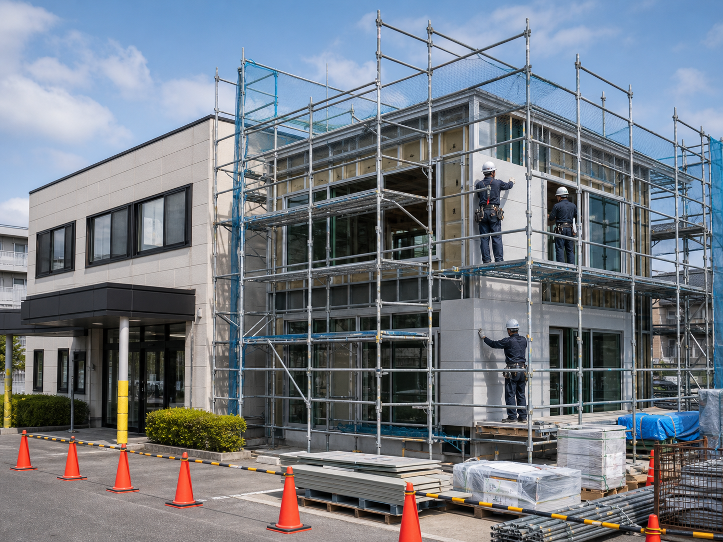 既存建物の増改築や大規模改修の工事現場