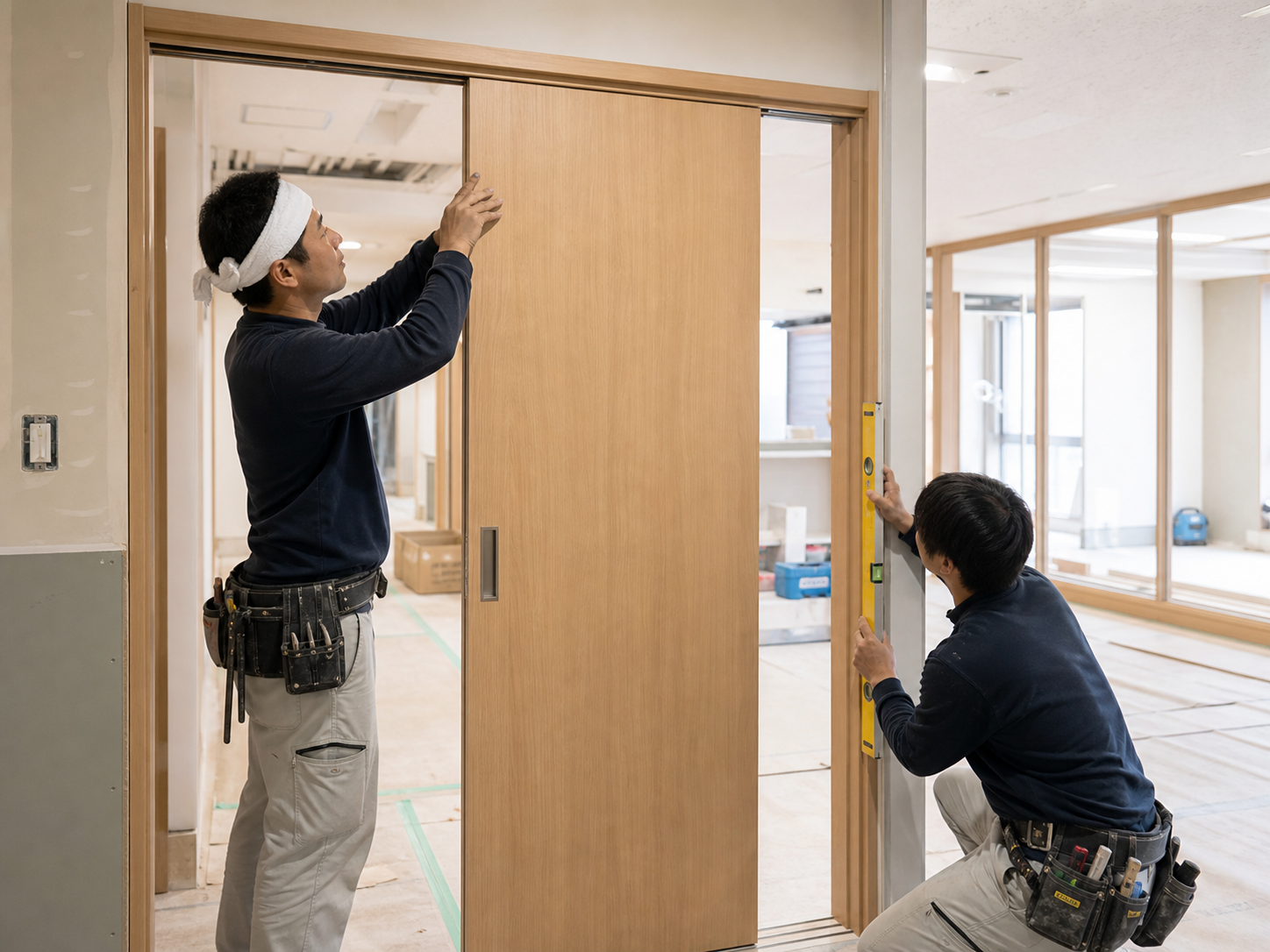 内部建具を取り付ける建具工事
