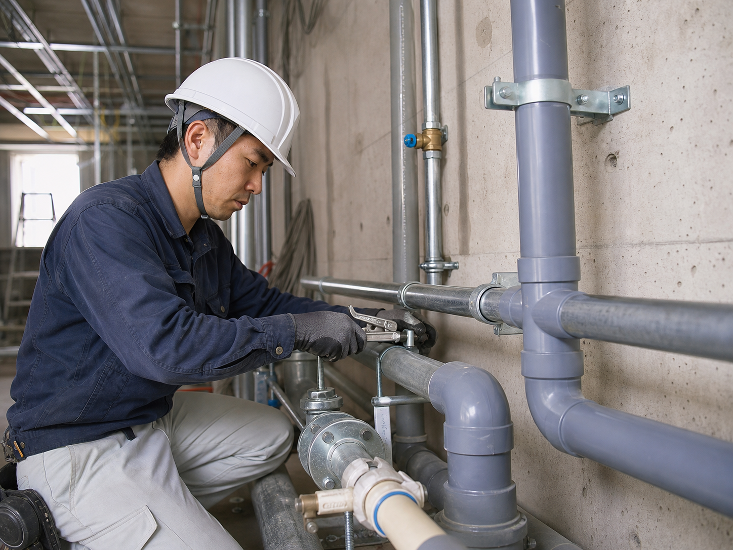 給排水管を施工する管工事
