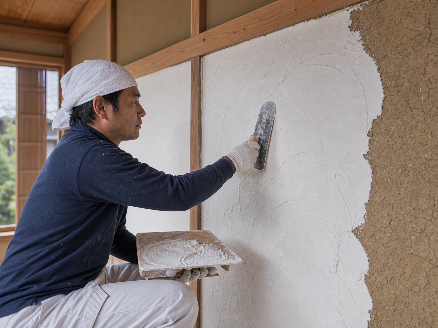 しっくいや土壁を仕上げる左官工事